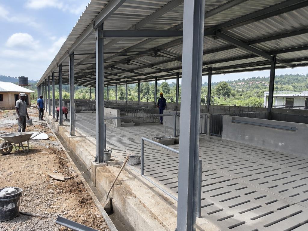 Chantier de porcherie réalisé par ConstruPorc