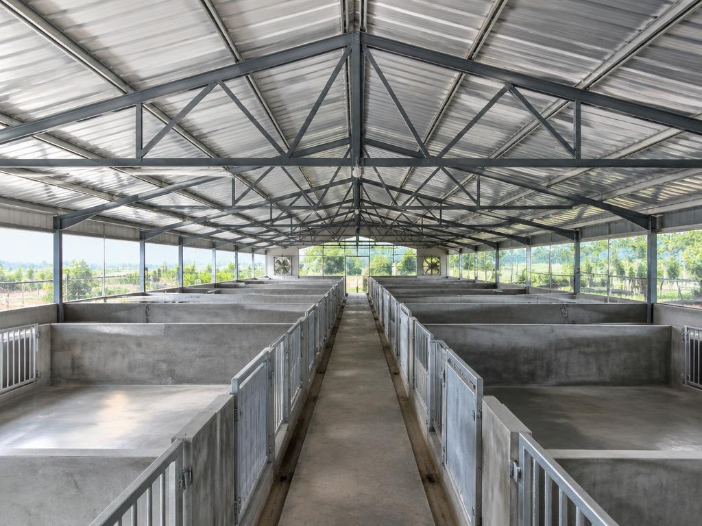 Chantier de porcherie réalisé par Structures Ets